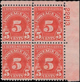 VEGAS - 1931 Postage Due 5c - Scott J83b Wet Printing - Plate Block - MNH, OG