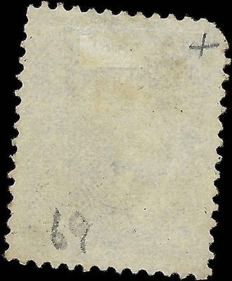 c1861 - Scott 69 Washington 12c Stamp - Used with Good Centering & Fancy Cancel
