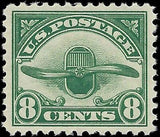 VEGAS - 1923 Air Post Air Mail 8c - Scott C4 - MH, OG - Extra Fine or Better!