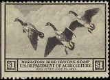 VEGAS - 1936 Duck Hunting Stamp - Scott RW3 - Mint, NG - 2 Tiny Creases, Thin