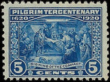 VEGAS - 1920 Pilgrim 5c - Scott 550 MNH, Undisturbed Gum - Short Perf Upper Right