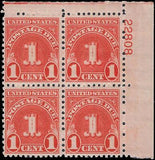 VEGAS - 1931 Postage Due 1c - Scott J80 Wet - Plate Block - MNH, Undisturbed OG