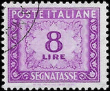 VEGAS - 1955-91 Italy Postage Due 8L - S# J85 - WM303 - Very Nice! - Cat= $175