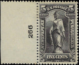 VEGAS - 1895 5c Newspaper Stamp with Plate Number! - Scott PR116 - MH, OG