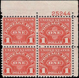 VEGAS - 1931 Postage Due $1 -Scott J87 -Plate Block MNH, OG - Centering! -Cat $290