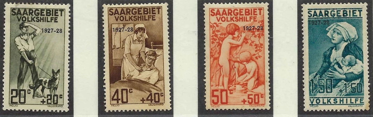 1927 Saar - Scott B5-B8 Quality Full Set - Mint Lightly Hinged, OG