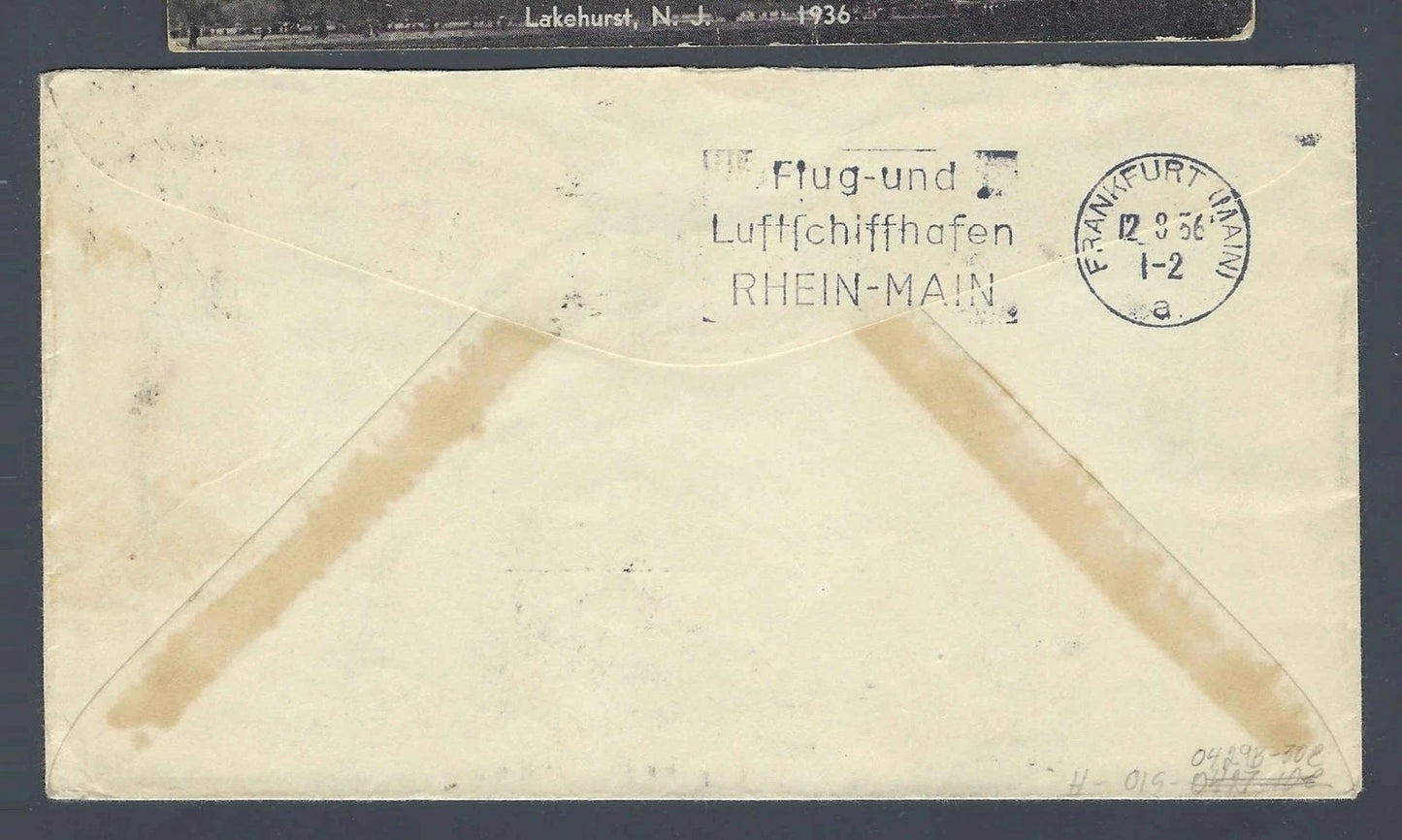 1936 Hindenburg Airship Cover Chicago to Germany 40c Golden Gate Pair