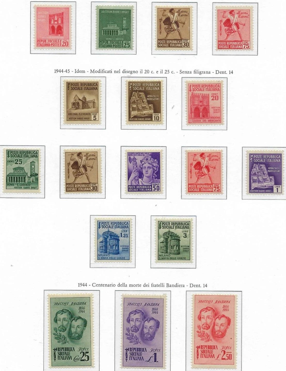 1944 Socialist Italy - Scott 18-34 - All MNH, Undisturbed OG! - Choice Set!