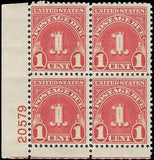 VEGAS - 1931 Postage Due 1c - Scott J80 Wet - Plate Block MNH, Undisturbed OG (#2)