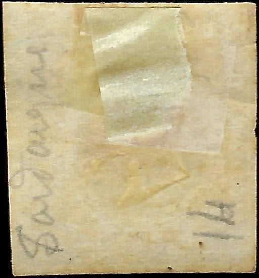 1862 Sardinia Italy 80c Stamp - Scott 14 - Used - Cat= $390!