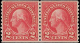VEGAS - 1924 USA Washington Coil Pair - Scott 599 - MH, OG - Choice Centering!