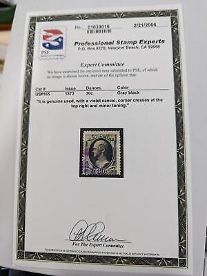 VEGAS - 1873 Hamilton 30c - Scott 165 Purple Cancel With PSE Cert