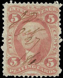 VEGAS - 1862-71 Revenue - Scott R28c - Playing Cards - Solid