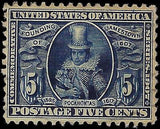 VEGAS - 1907 Jamestown Expo 5c - Scott 330 - Light Cancel With Gum - Read