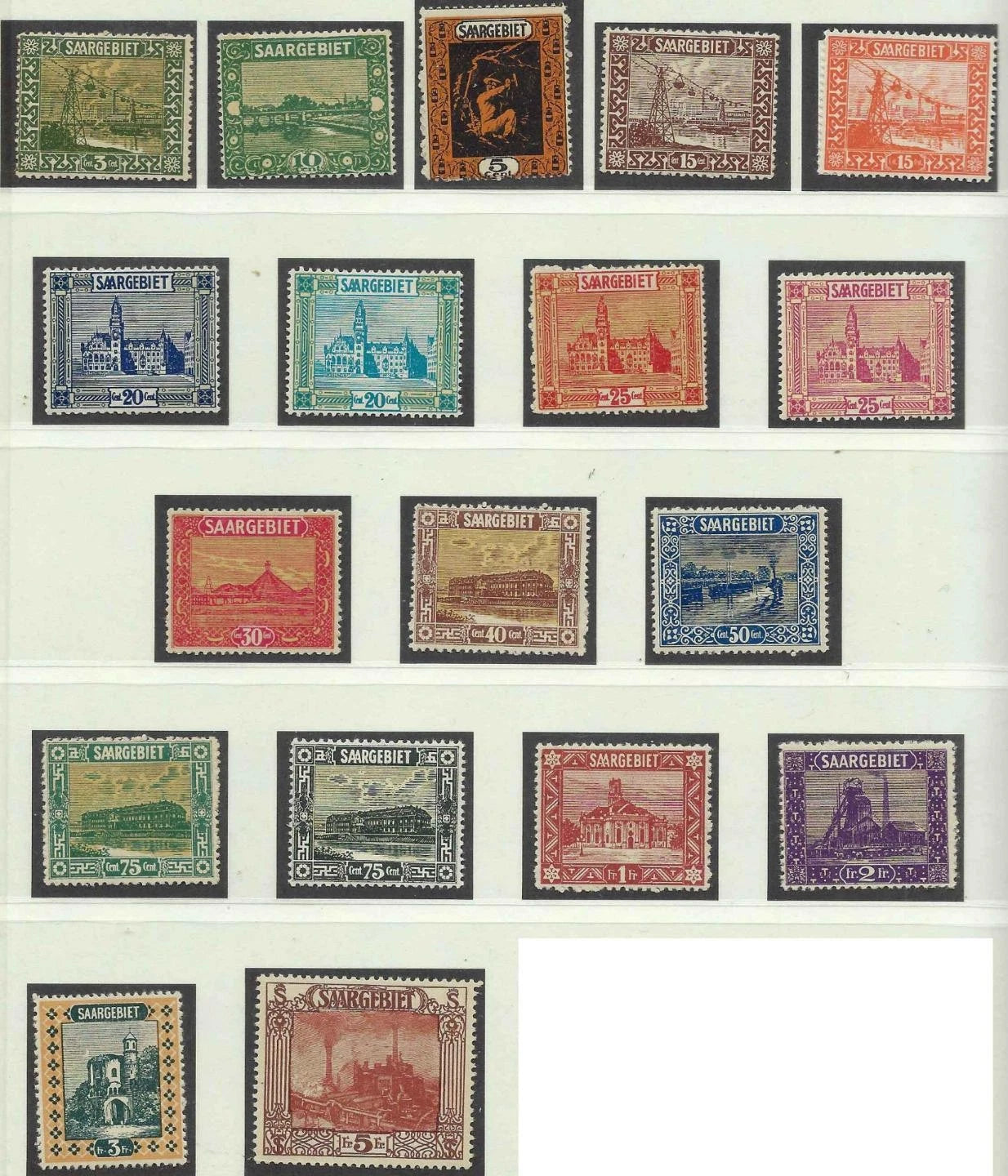 1922-23 Saar Scott 99-116 Quality Full Set - MH, OG (Mostly Light Hinged)