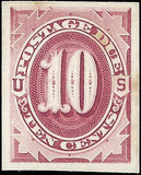 VEGAS - 1887 Postage Due 10c - Scott J19P4 Proof on Card - Some Toning Spots