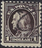 VEGAS - 1915 Franklin $1 - Scott 460 Used - DL WM - Solid