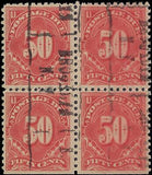 VEGAS - 1917 Postage Due 50c - Scott J67 Block Of 4 - Used - Very Nice!