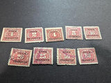 VEGAS - 1918-22 Stock Transfer Revenue - Scott RD1-RD7, RD9, RD10 - Used