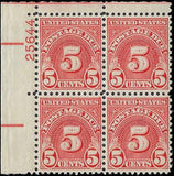 VEGAS - 1931 Postage Due 5c - Scott J83b Dry - Plate Block - MNH, Undisturbed OG