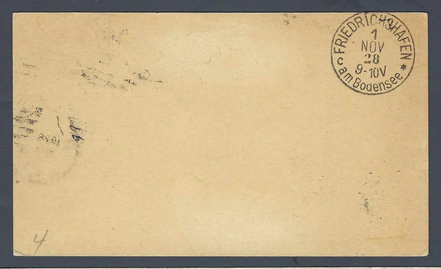 1928 Graf Zeppelin LZ-127 Postal Card Berlin 53c Scott C8 C10 Pairs Backstamp
