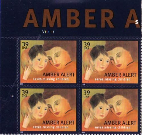 2006 Amber Alert Plate Block of 4 39c Postage Stamps,Scott4031, MNH, OG