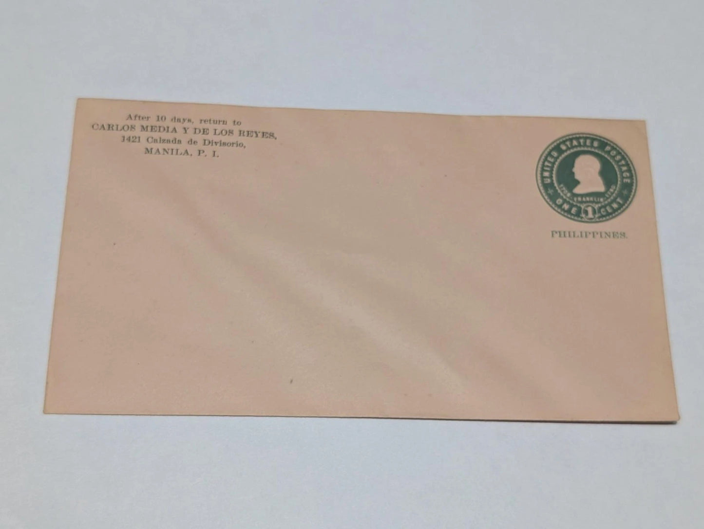 Philippines Scott U18 1c Green on Amber Entire Mint Unused