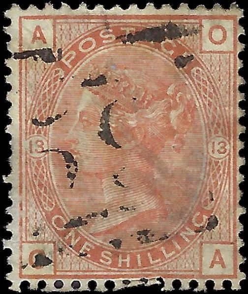 c1880 - Great Britain Scott # 87 - Lower Perf Flaws - Used - Cat= $200!