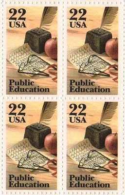 1985 Public Education Block of 4 22c Postage Stamps, Scott2159, MNH, OG