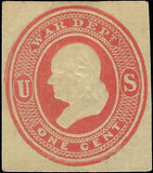 VEGAS - 1875 Franklin 1c War Dept Stationary Cutout - Scott WO46 MH