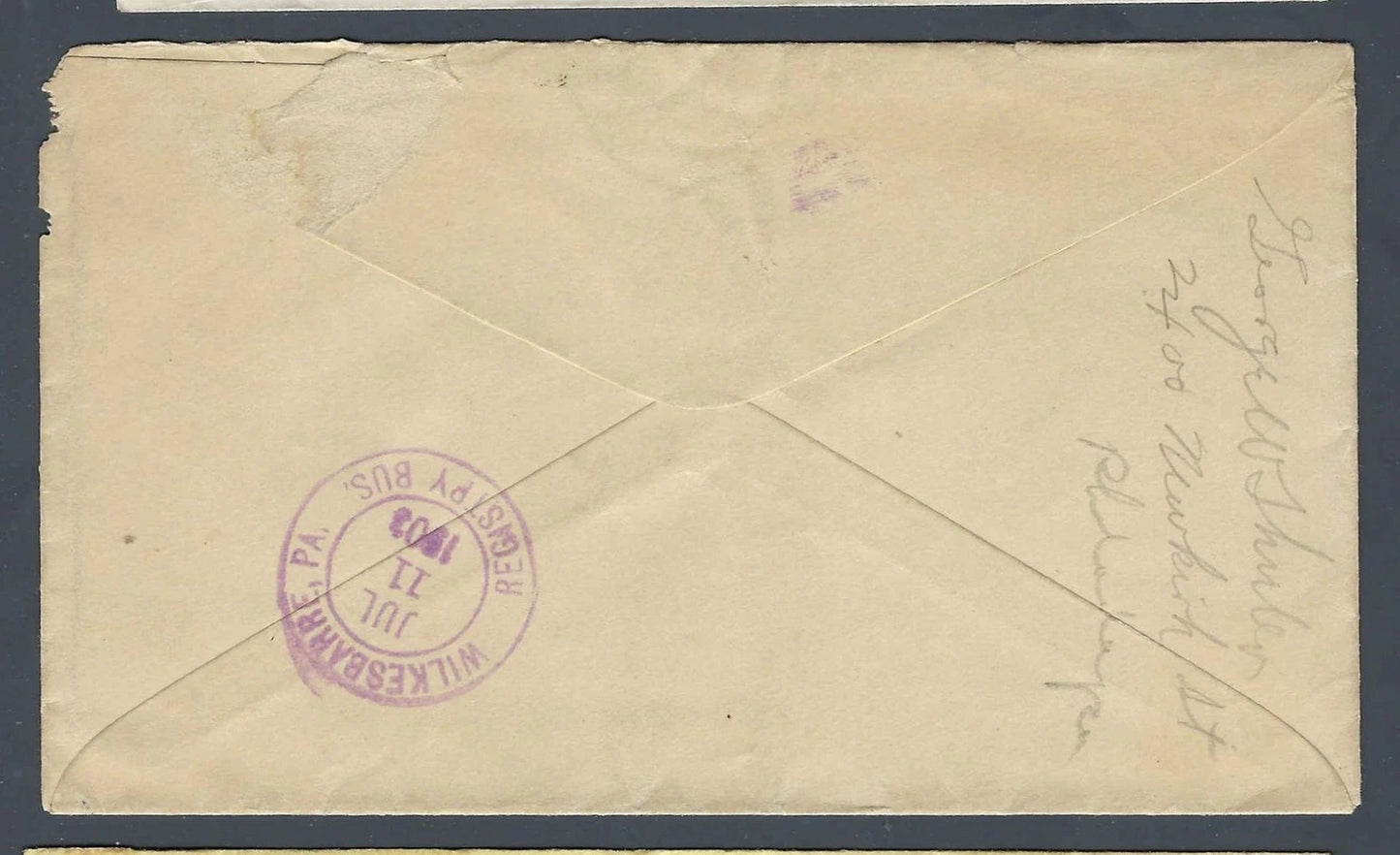 1903 Registered Cover Boyertown PA to Wilkes-Barre PA 10c Webster