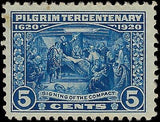 VEGAS - 1920 Pilgrim 5c - Scott 550 MNH, Undisturbed Gum - Centering! READ