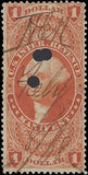 VEGAS - 1862-71 Revenue - Scott R72c - Punch Cancel