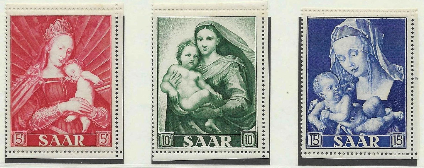 1954 Saar - Scott 250-252,B100 - MNH, Undisturbed OG - Choice!