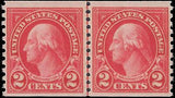 VEGAS - 1924 USA Washington Coil Joint Line Pair - Scott 599 - MNH - Choice!