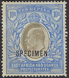 VEGAS - 1903 East Africa 10r - Scott 14 Specimen - MH. OG - Verified WM1