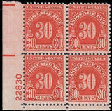 VEGAS - 1931 Postage Due 30c - Scott J85 - Plate Block - MNH, Undisturbed OG