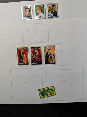 Niue Collection on Home Made Pages - Most MH - Some Used - 8 Photos