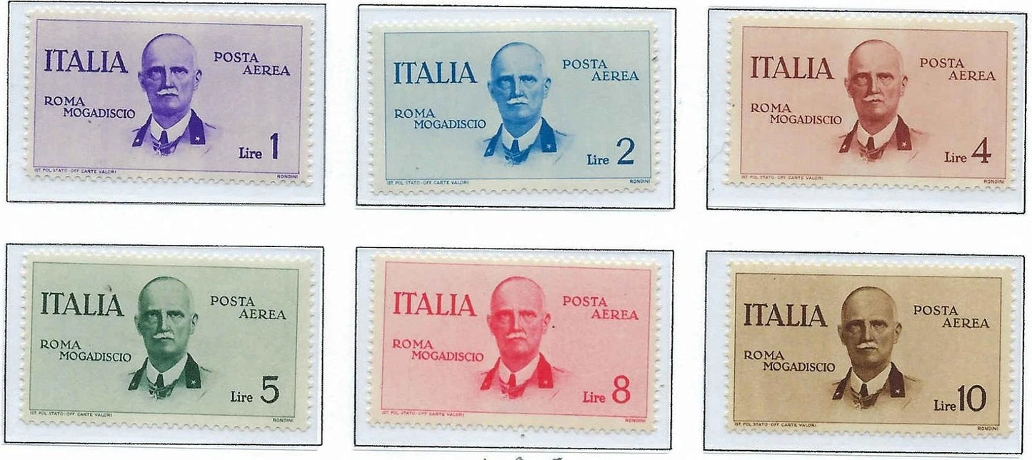 1934 Italy Air Post Set -Scott C73-C78, All MLH, OG
