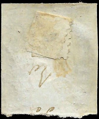 1862-3 Sardinia Italy 5c Stamp -Scott 10 - 3 Margins - Used
