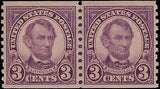 VEGAS - 1924 USA Lincoln Coil Pair - Scott 600 - MNH - Choice Centering