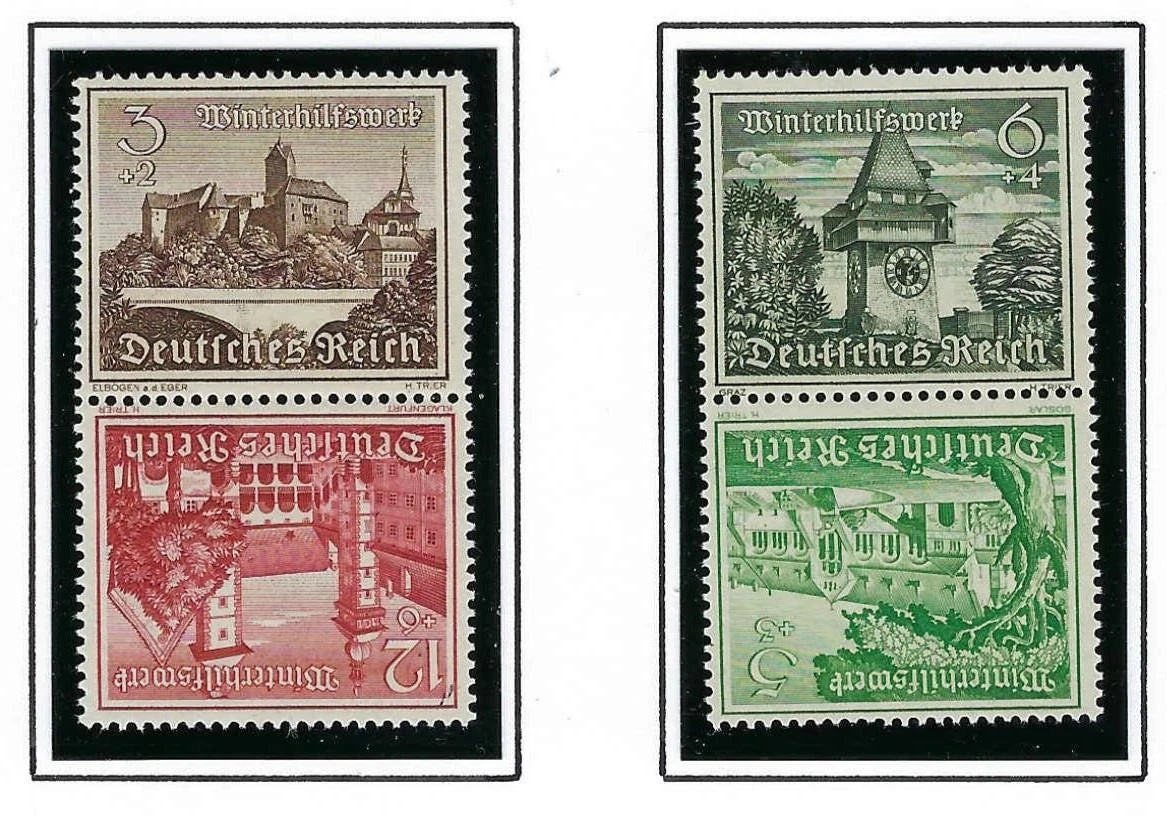 1939 Tete Beche Pairs -Sc# B160/B165,B162/B163 - MNH, Undisturbed OG - Fresh!