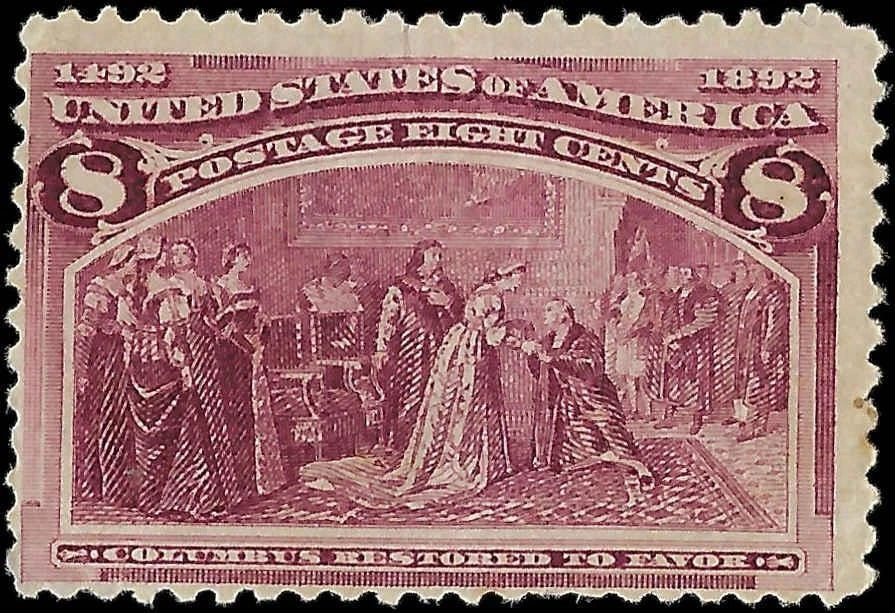 1893 USA - Scott 236 - 8c - Columbian - MH, 50% OG - Solid