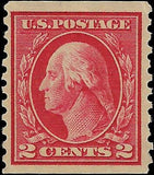 VEGAS - 1914 Washington 2c - Scott 444 MNH, Undisturbed Gum! Flat Plate - Center!