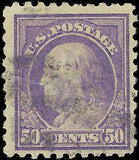 VEGAS - 1917 Franklin 50c - Scott 477 Used - Crease - Verified No Watermark - P10