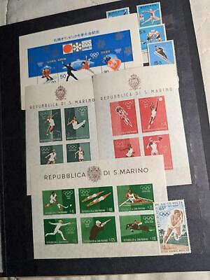 VEGAS - WW Olympics Stamp Collection in Stock Book -Some Better -MNH -19 Photos
