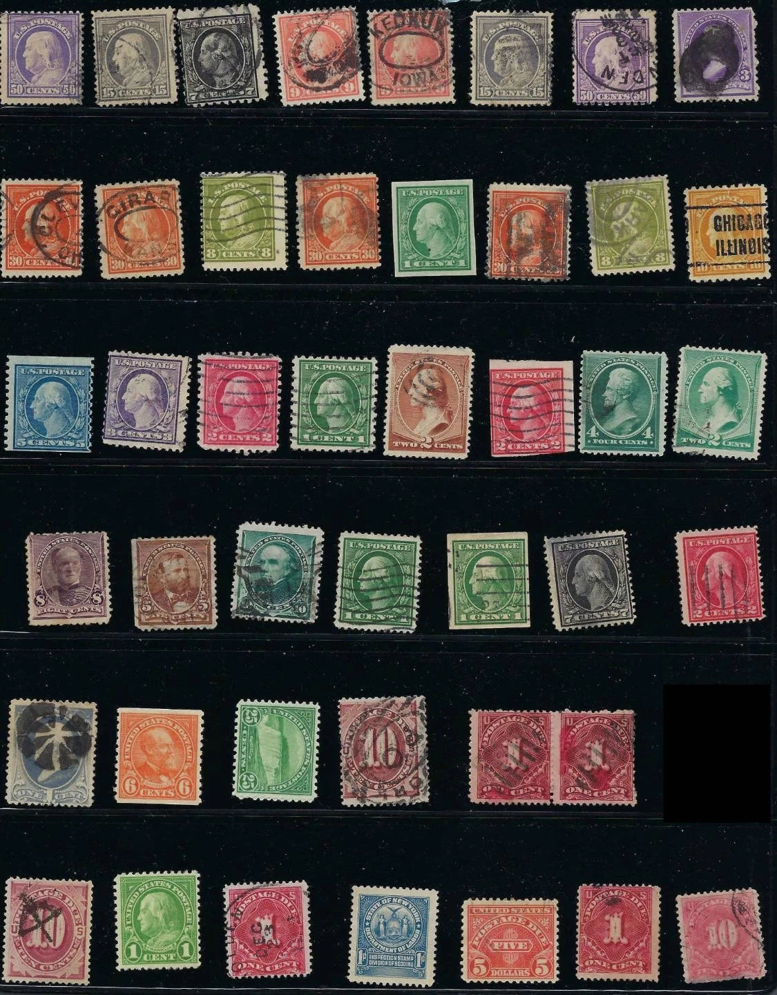 Mix of Older USA Stamps - Unidentified - Some Flaws - Some Better