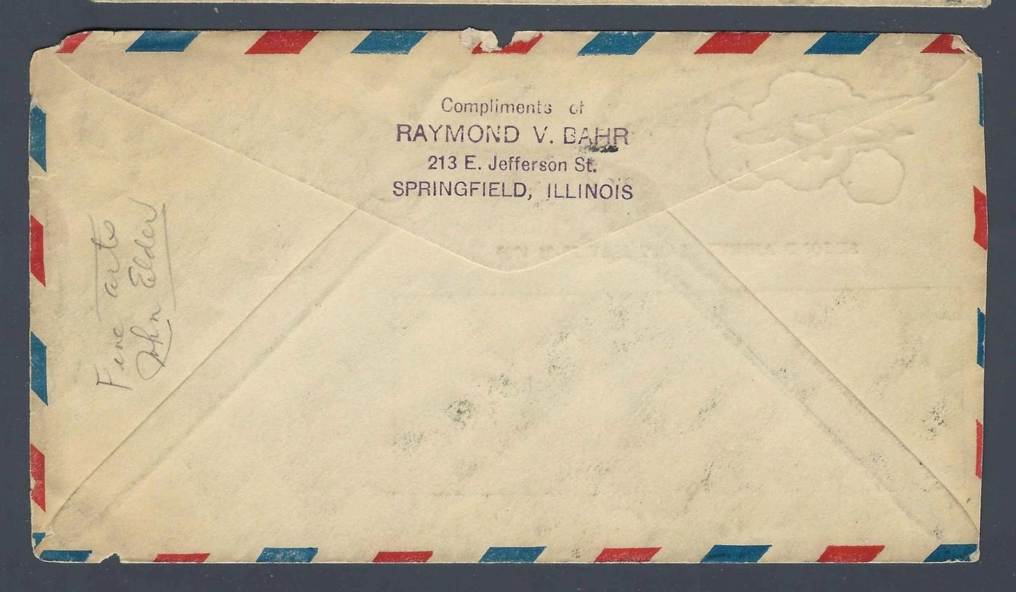 1929 Lindbergh 2nd Anniversary Spirit of St Louis Cachet Cover Springfield IL