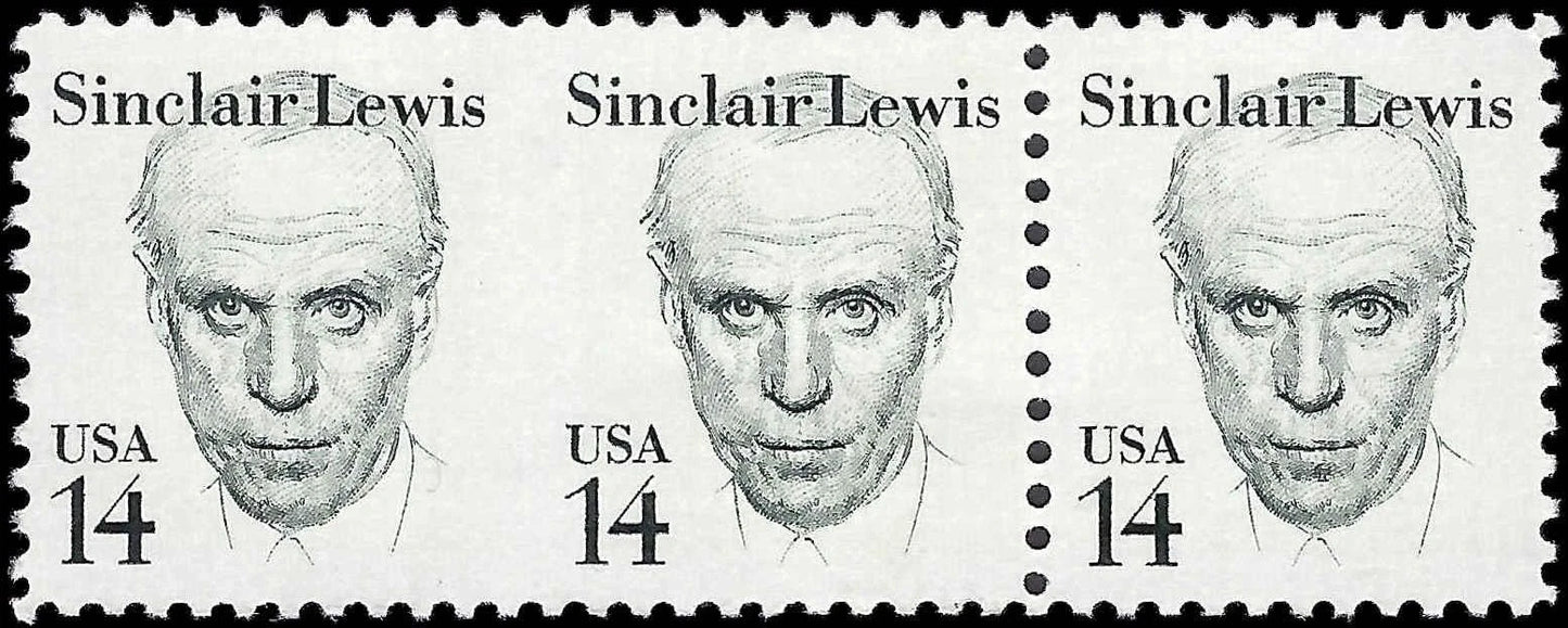 1980 USA Sinclair Lewis Imperf between Pair- Scott 1856c - MNH