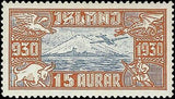 VEGAS - 1931 Iceland Air Post 15a - Scott C4 - MH, OG - Centering!